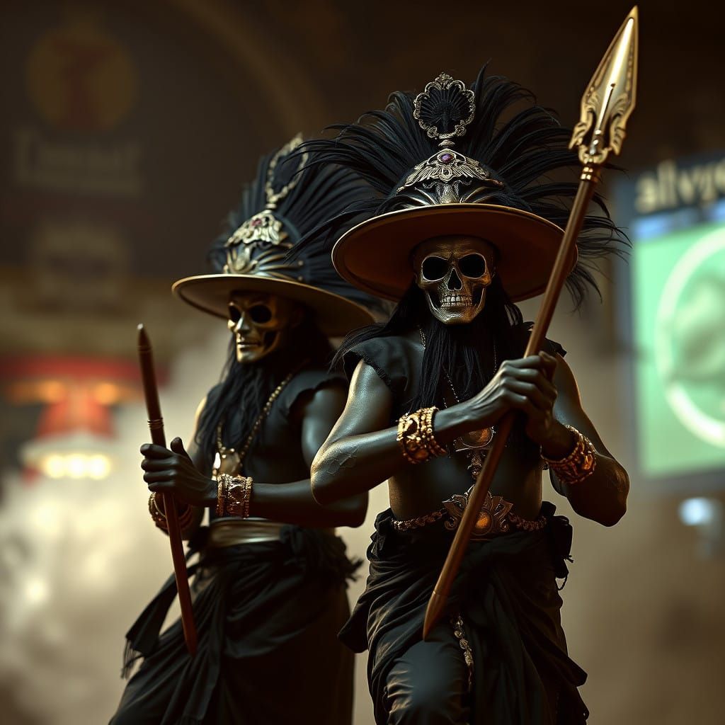 Heavy Metal Eleggua Morris Dancers in Epic Portrait