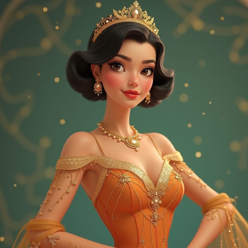 Elegant Ballerina Avatar with Pastel Details and Sparkling J...