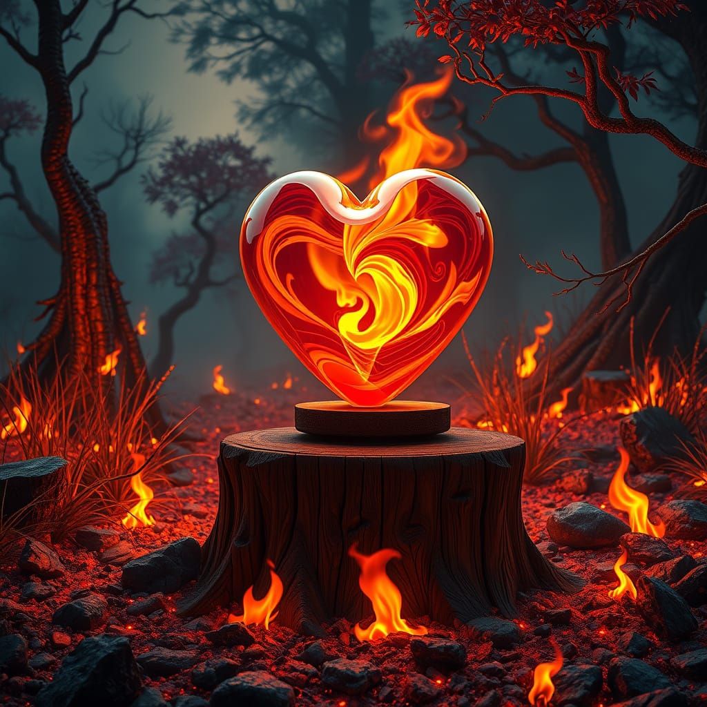 Heart of Blazing Magic in a Fantasy Realm
