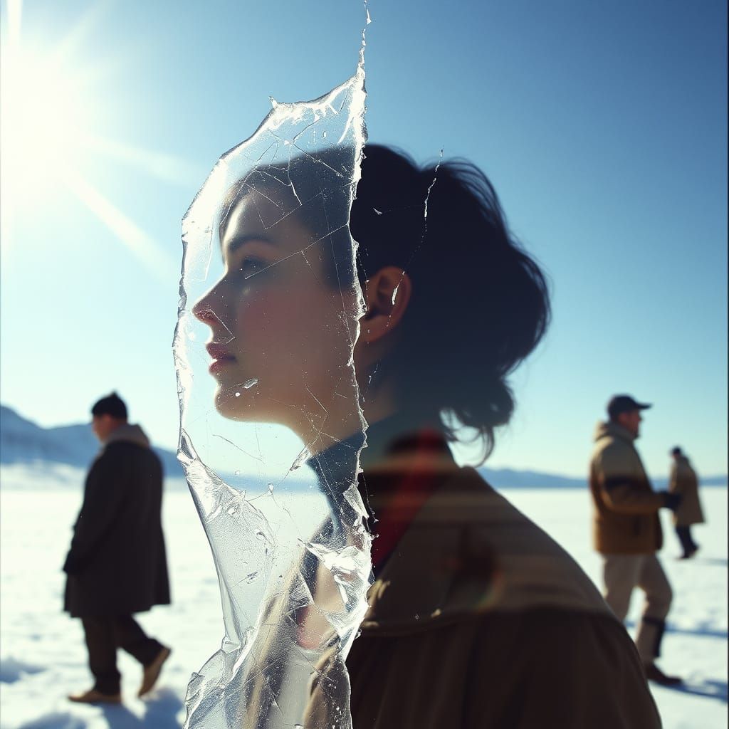 Melting Broken Ice: A Double Exposure Photograph