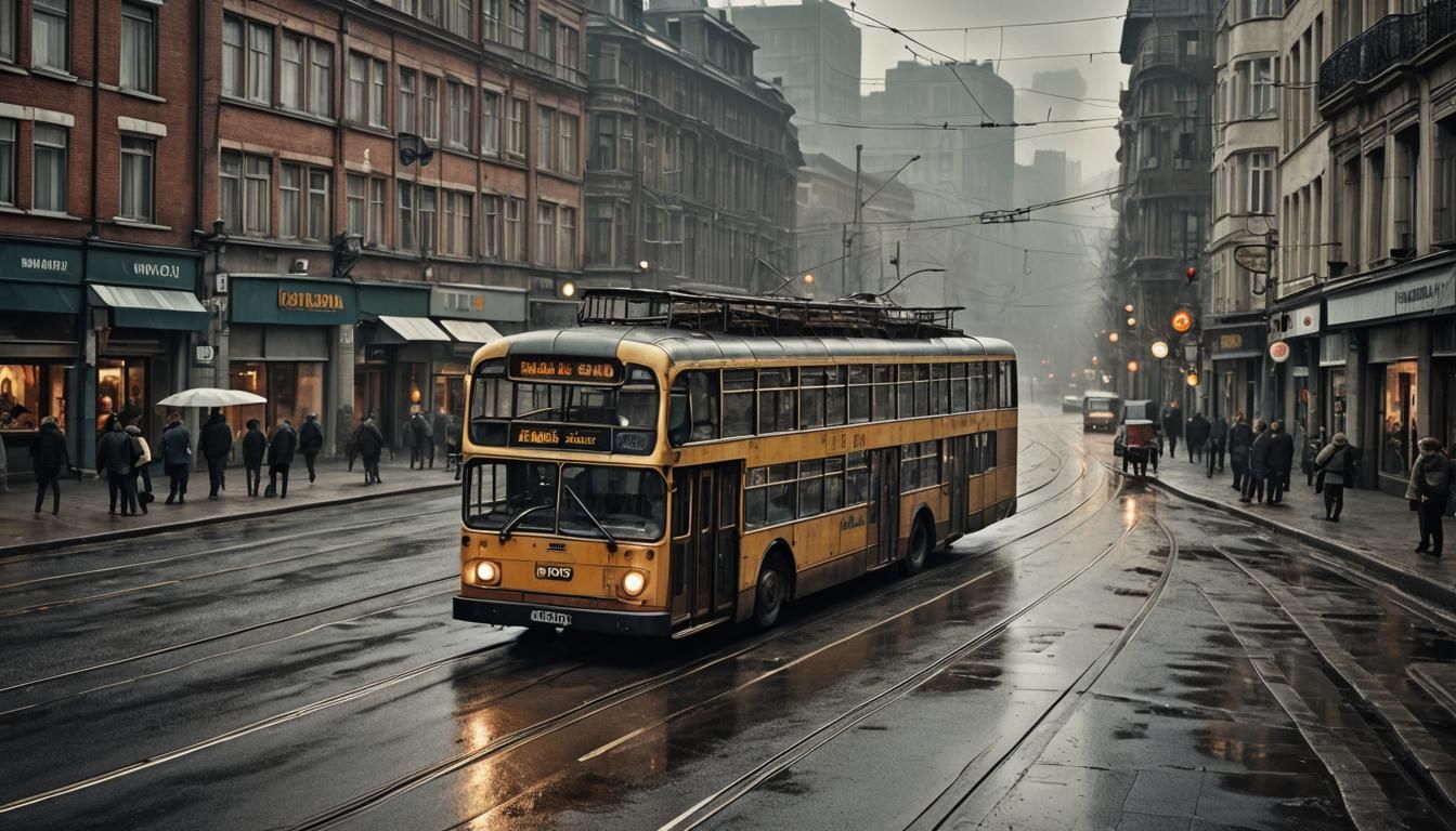 Hyperrealistic Birth Scene Inside a Trolleybus