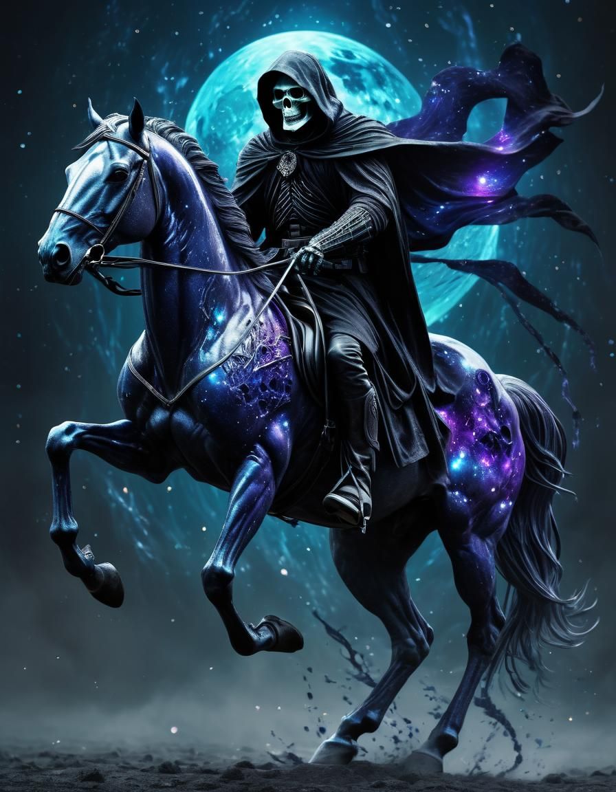 Grim Reaper Rides a Cosmic Horse
