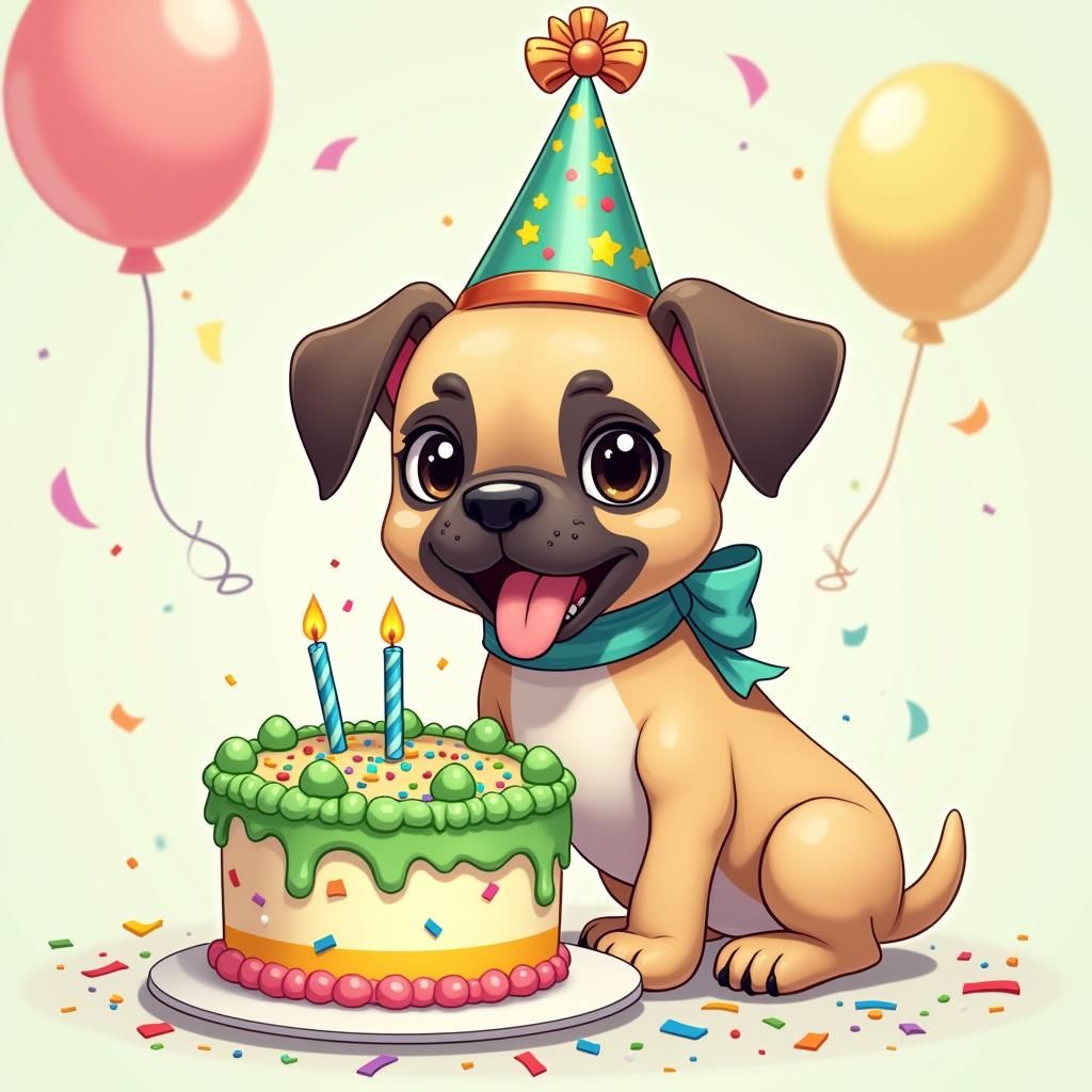 Boxer Puppy's Anime Birthday Celebration