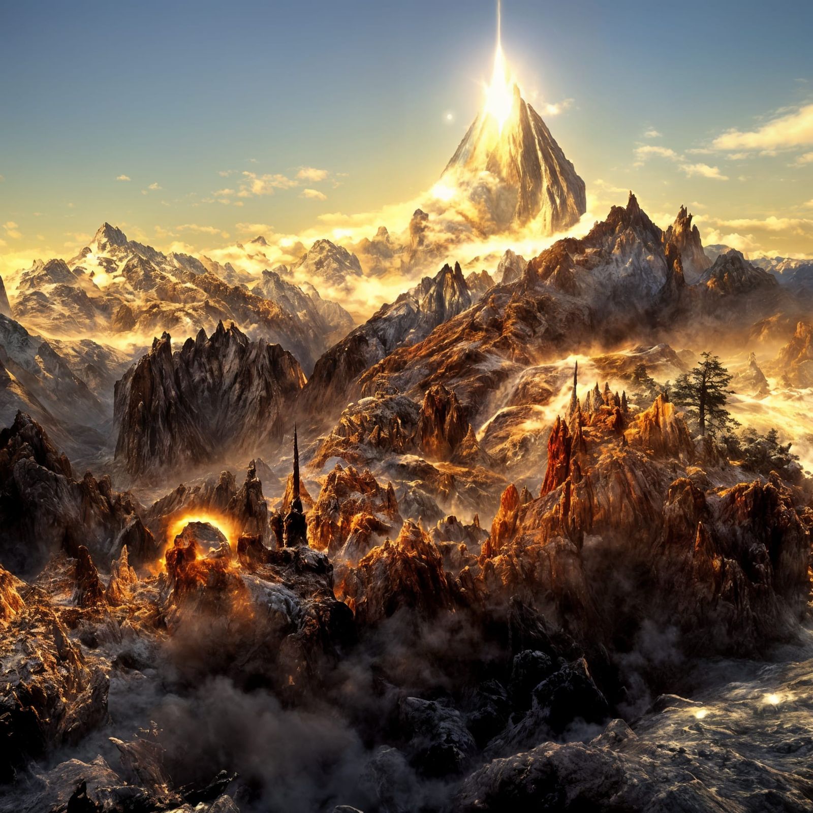 Mystical Mountains: Ethereal Fantasy Landscape