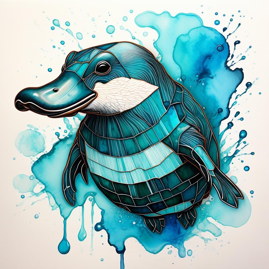 Surreal Antihero Platypus Storybook Illustration