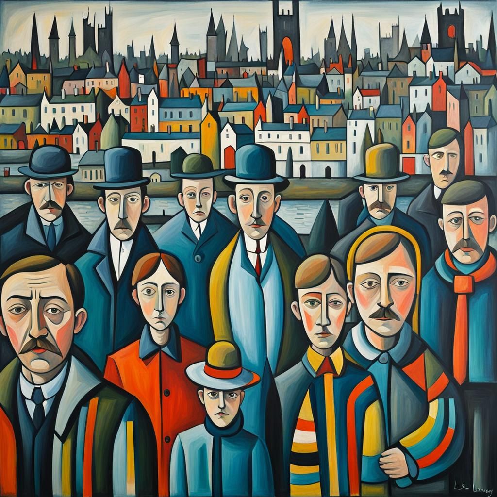 Abstract Art in L.S. Lowry Style