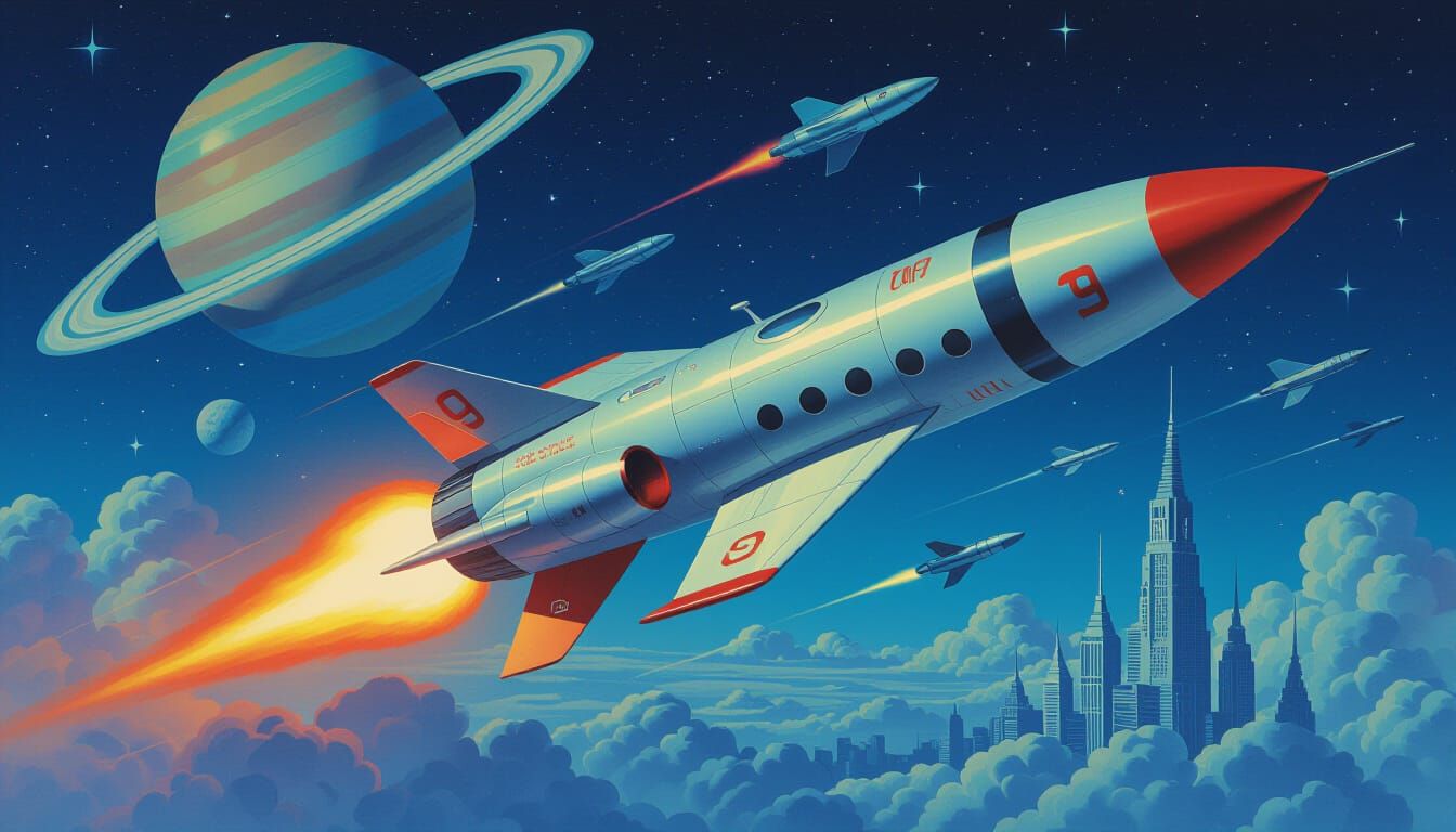 Rocket Number Nine to Venus: Retrofuturistic Art Deco