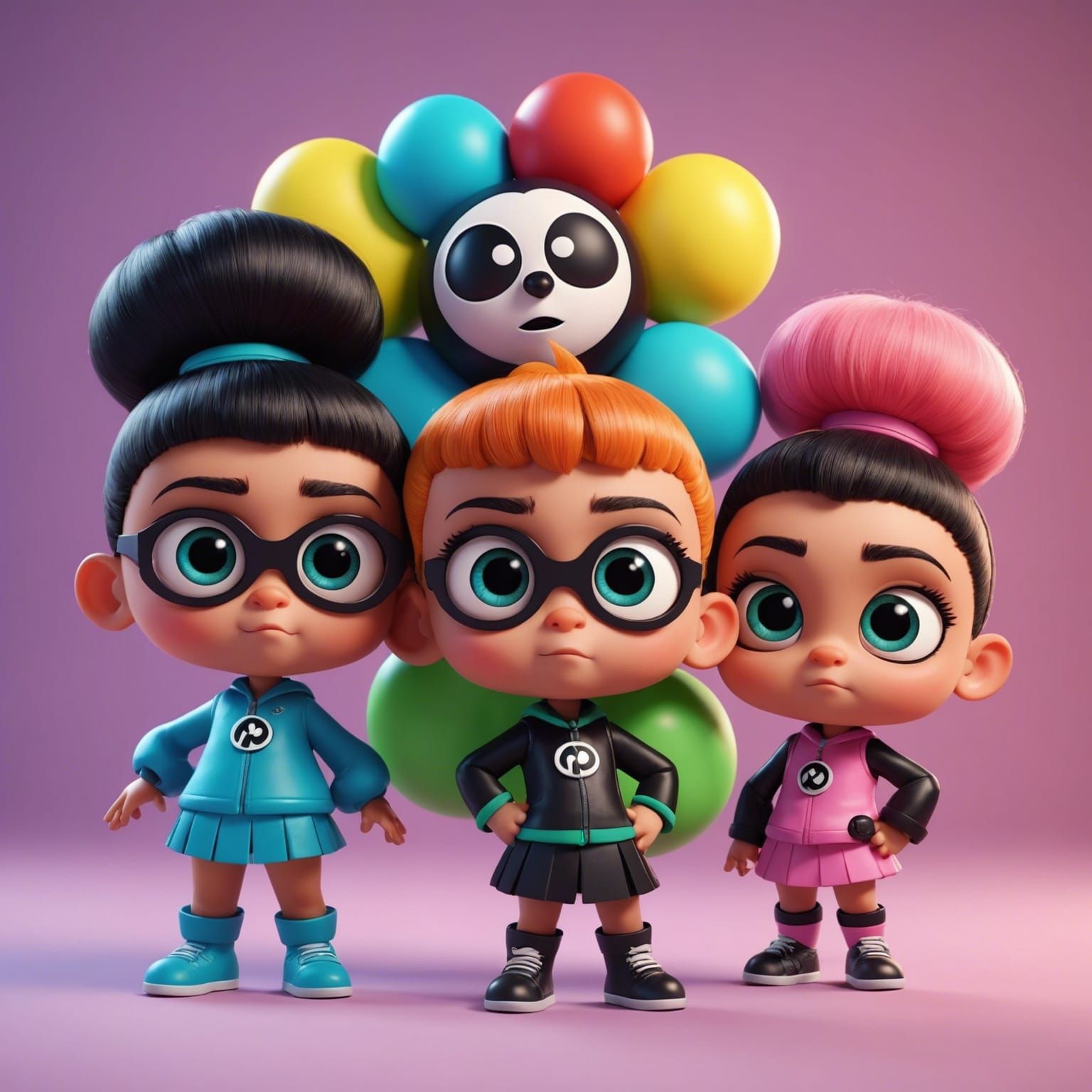 Powerpuff Babies: Pixar-Style 3D Digital Art