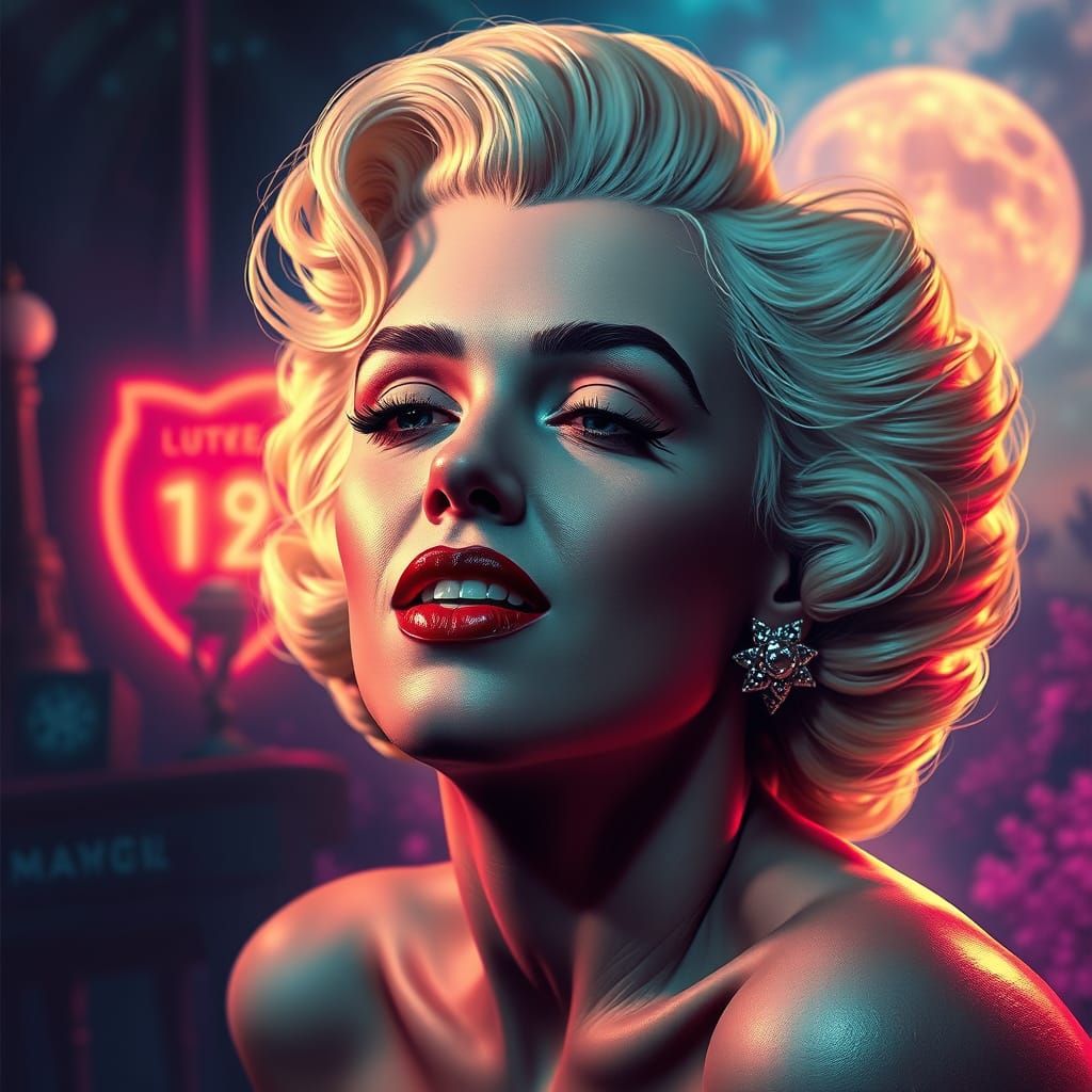 Glamorous Portrait in Dreamlike Fantasy Landscape