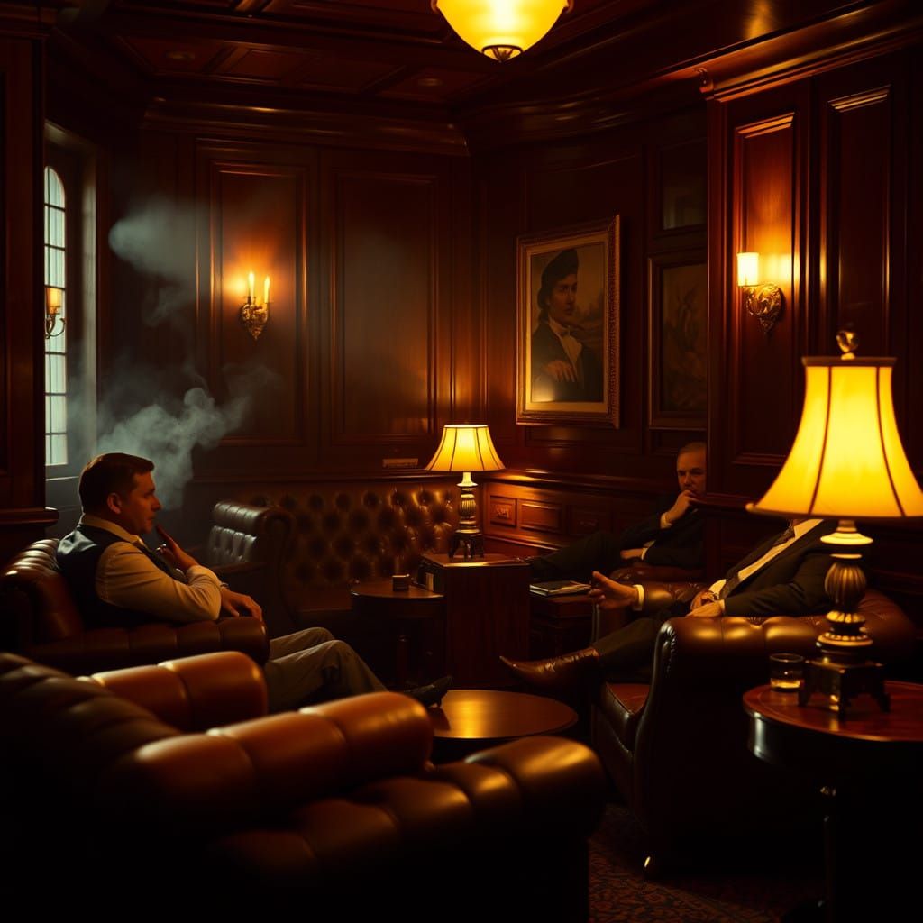 Luxurious Masculine Cafe in Warm, Rich Hues