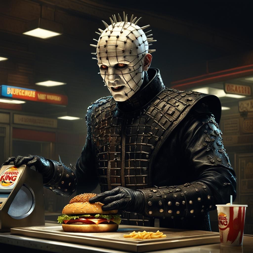Pinhead Orders a Whopper: Hyperdetailed Splash Art