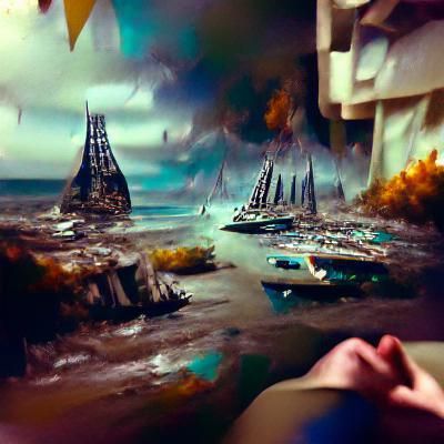 Surreal Seas of Crisis: A Matte Painting