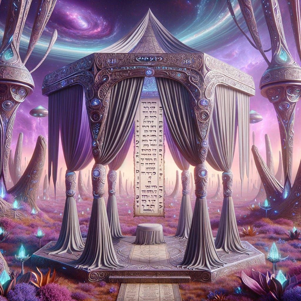 Alien Chuppah with Etherian Glyphs in Mystic Garden