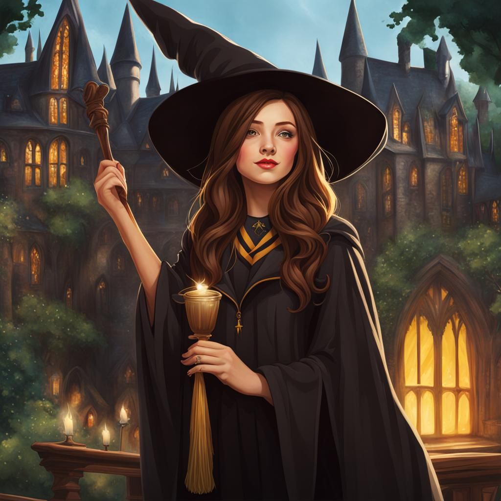 Hogwarts Witch with Brown Hair