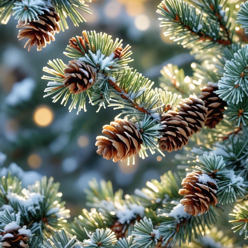 Golden Hour Pine Cones in Macro Photography