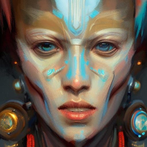 Detailed Portrait of a Humanoid Alien