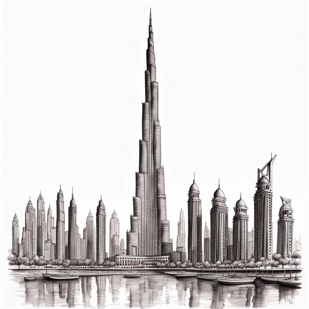 Burj Khalifa: Pen and Ink Illustration