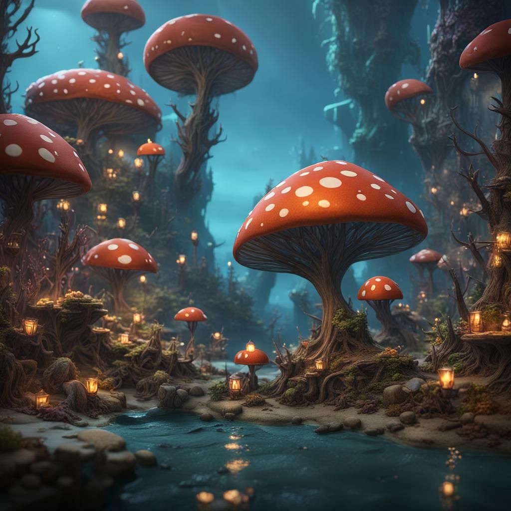 Ocean Floor Fairy Village: Fantasy Concept Art