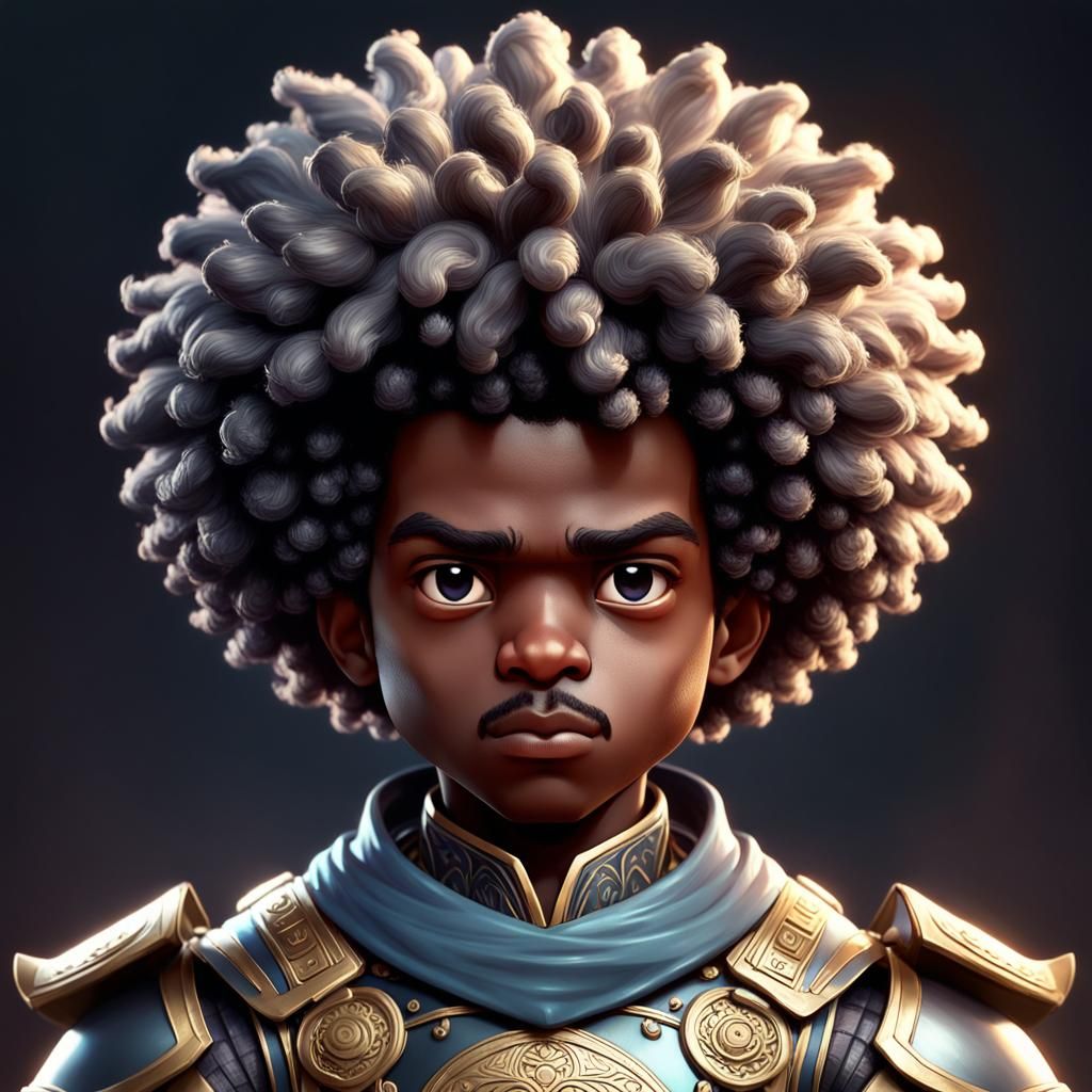 Chibi Black Knight Porcelain Doll Portrait