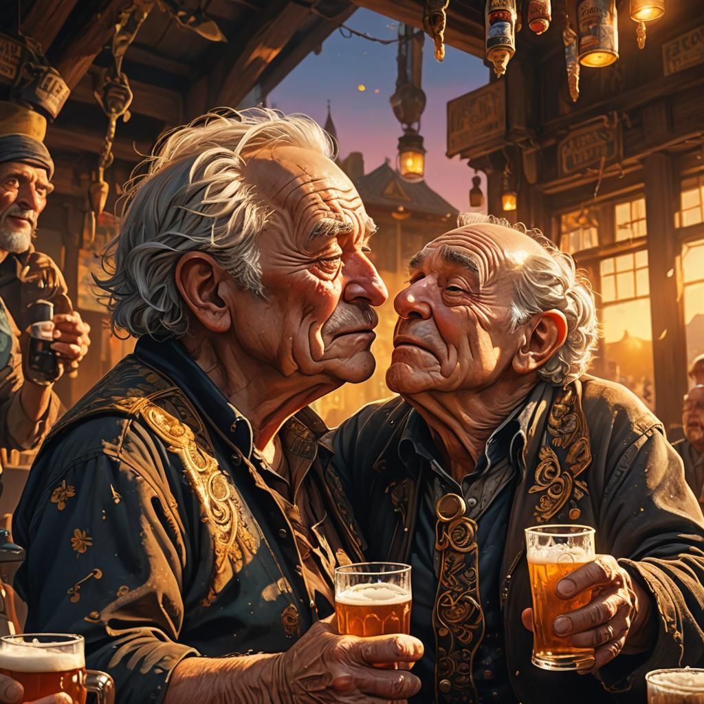 Touching Image of Two Men Comforting a Baby