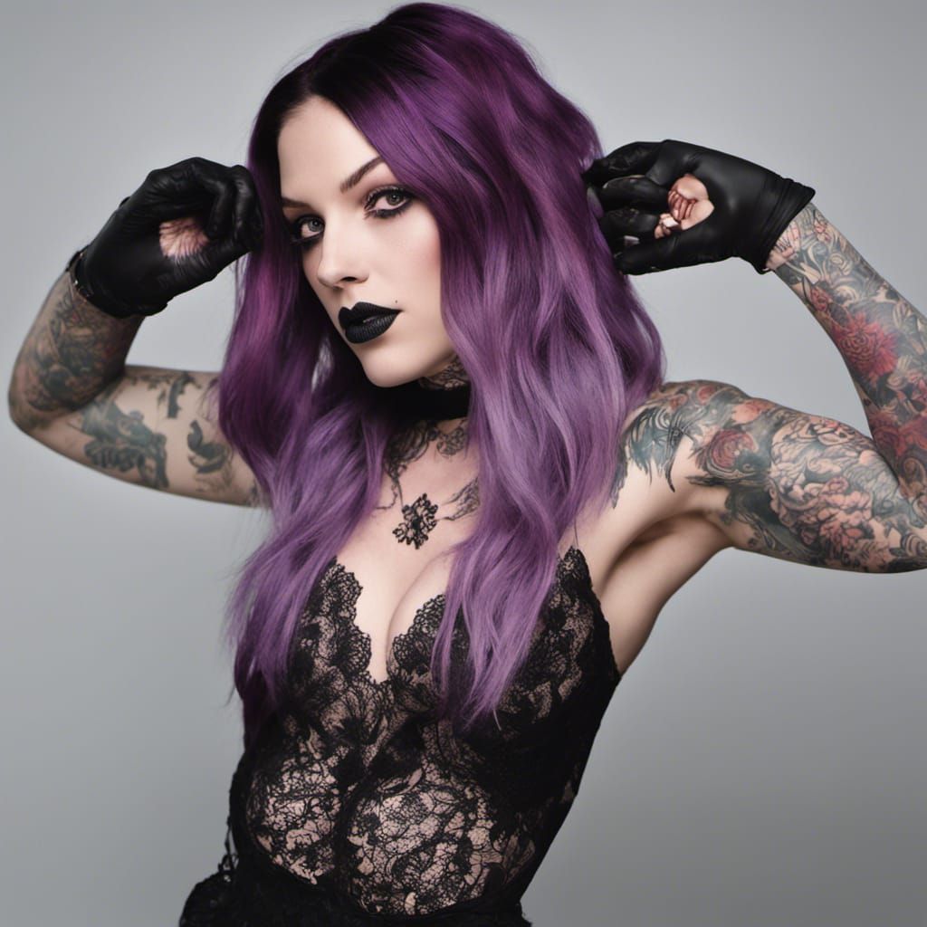 Woman in Lingerie: Graffiti Art Style