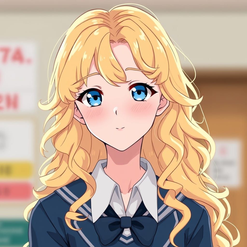 Anime-Inspired Boy in School Uniform