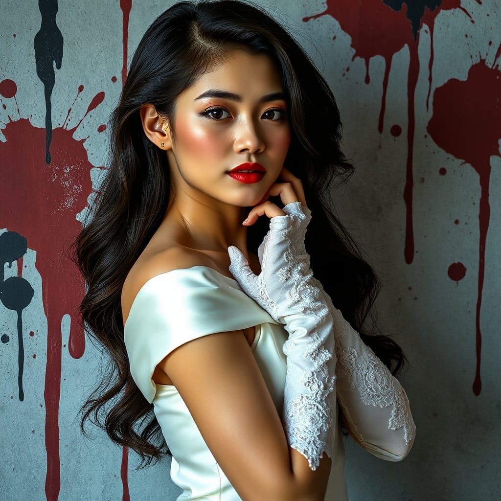 Elegant Singaporean Woman in Gothic Portrait