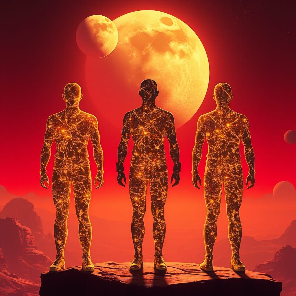 Glittering Silhouettes on Alien Planet