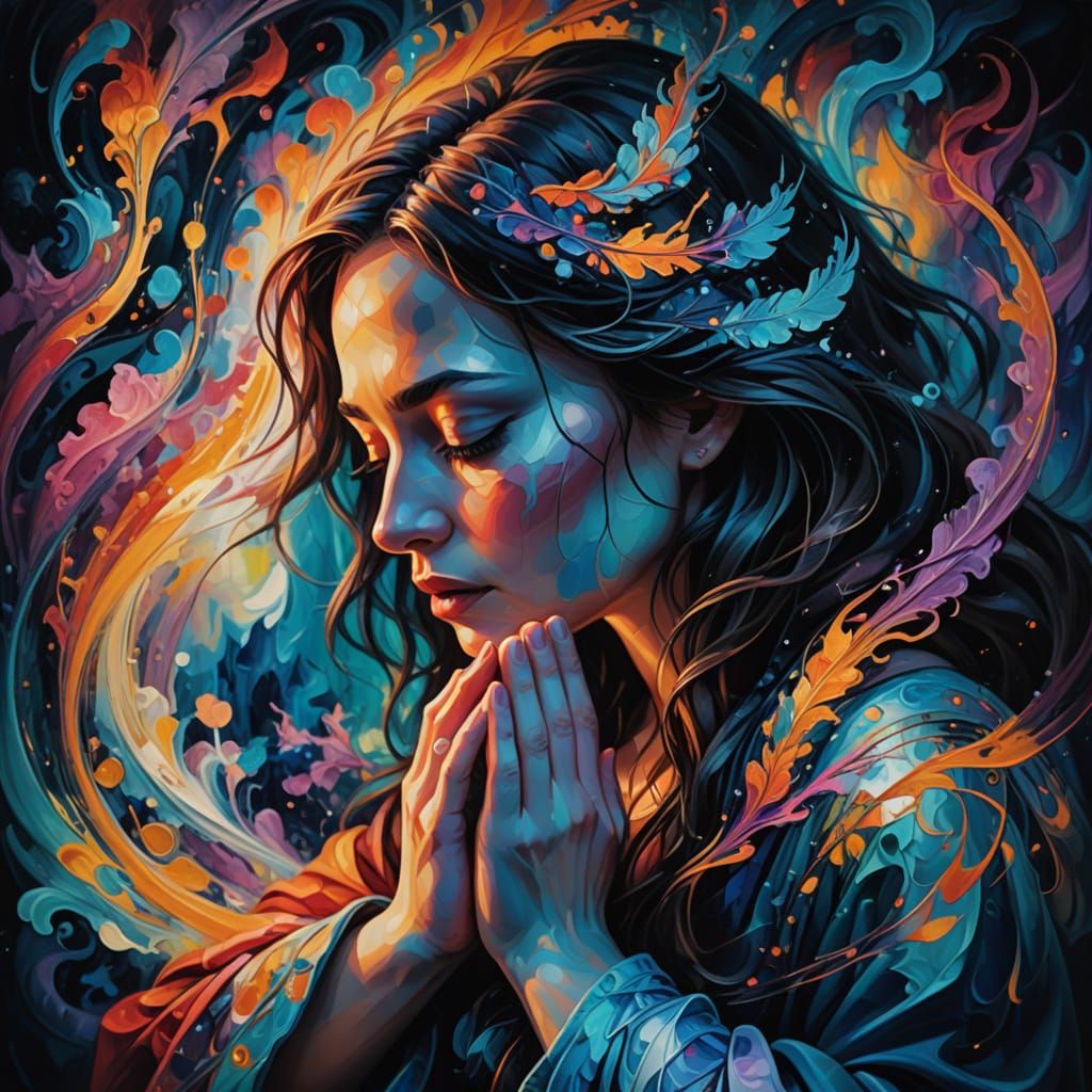 Surreal Goddess in Ethereal Abstraction