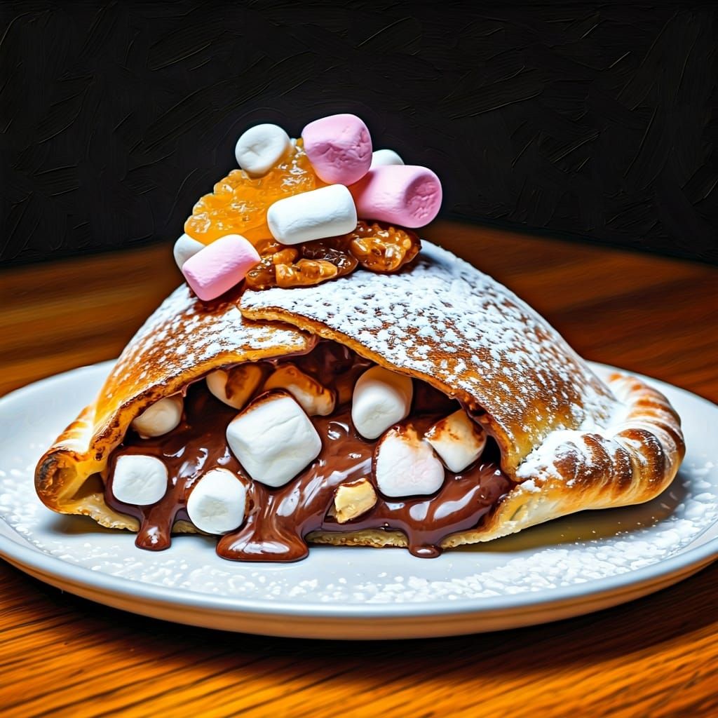 Chocolate Calzone: An Abstract Expressionist Painting