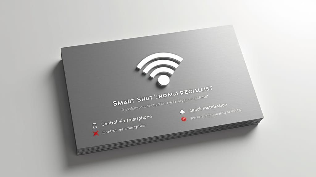 Sleek Business Card Design for Smart Shutter Upgrade Service