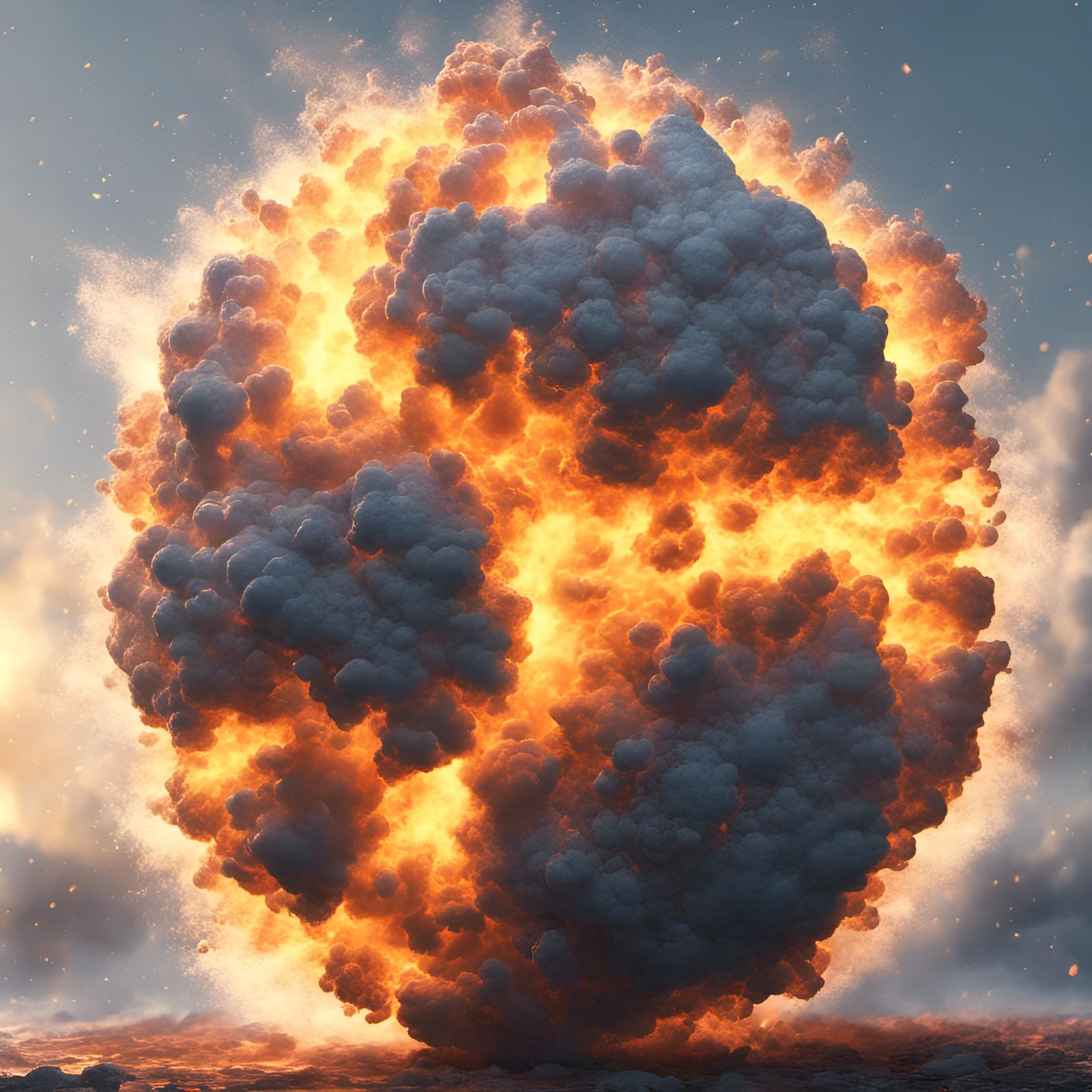 Elemental Explosion in Disney Style, Octane Render