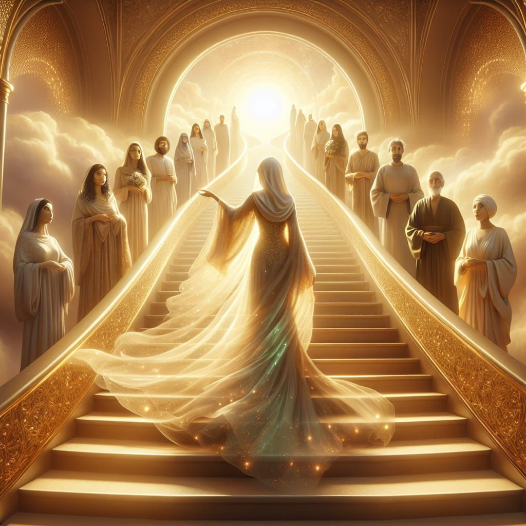 A Serene Celestial Ascension in Ethereal Beauty