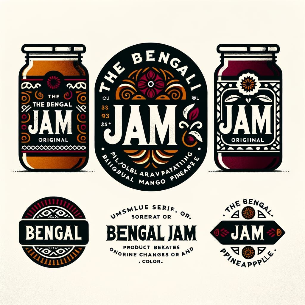 The Bengal Jam Logo Design in Warm Tones