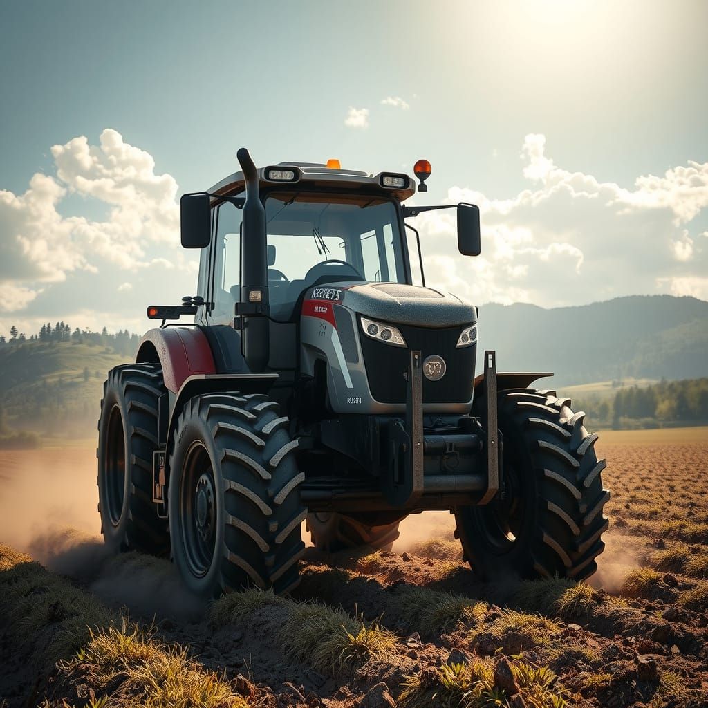 Surreal Agricultural Scene with Kirovetz K700 Tractor