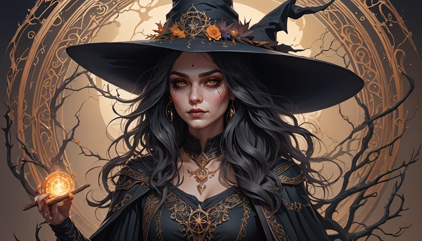 Surreal Digital Portrait of a Modern Witch