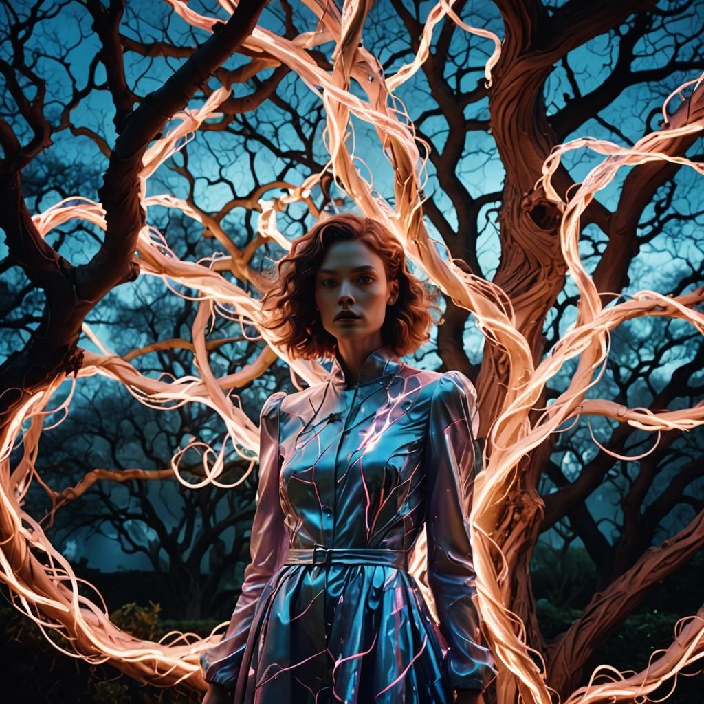 Surreal High Fashion in a Digital Garden