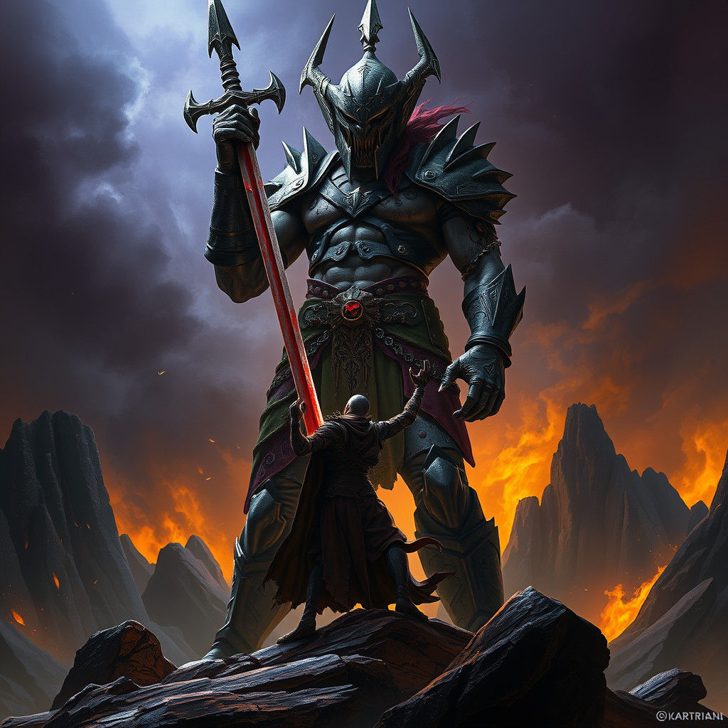 Klingon Warrior Triumphant in Dark Fantasy Art