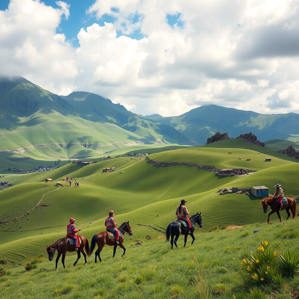 Majestic Lesotho Landscape in 19th Century Style