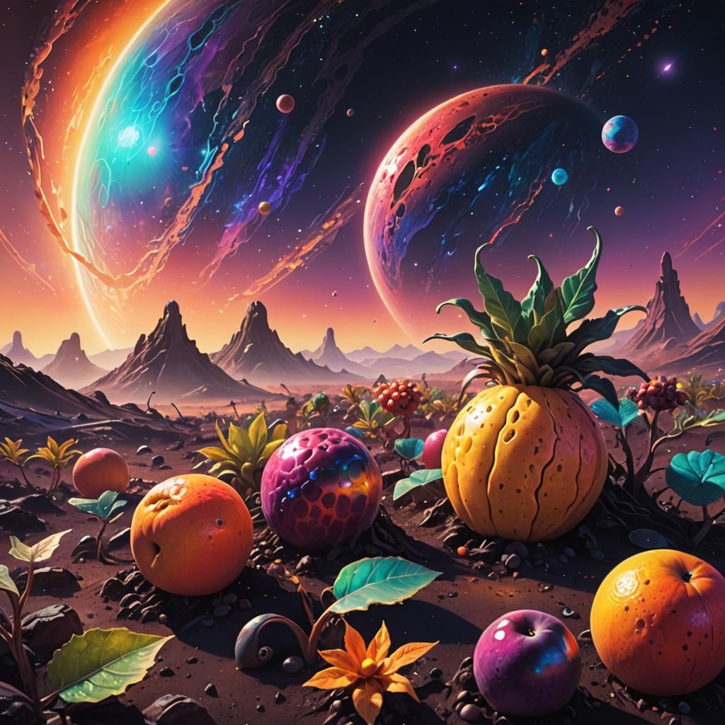 Sci-Fi Alien Fruit on Distant Planet