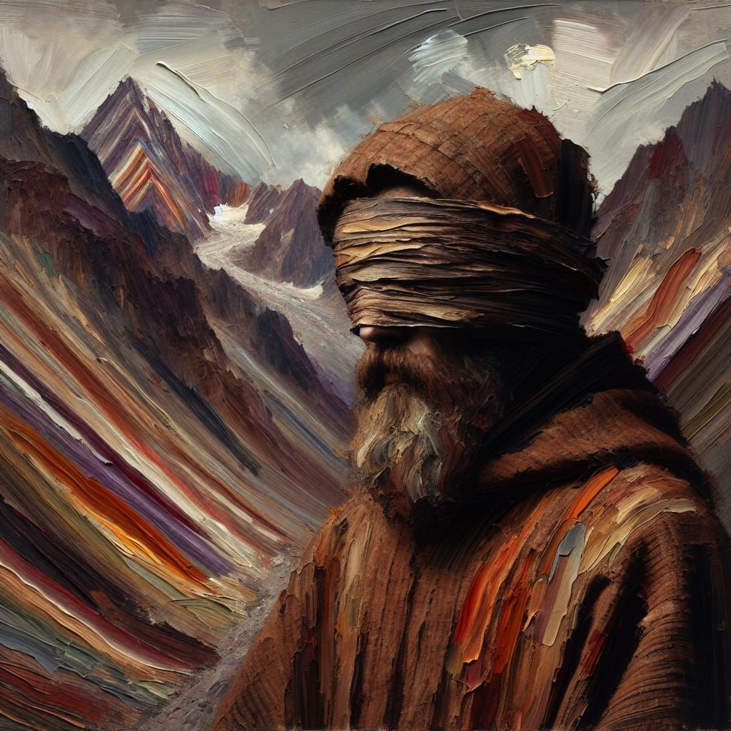 Monk in Baroque Style on Rainbow Mountains