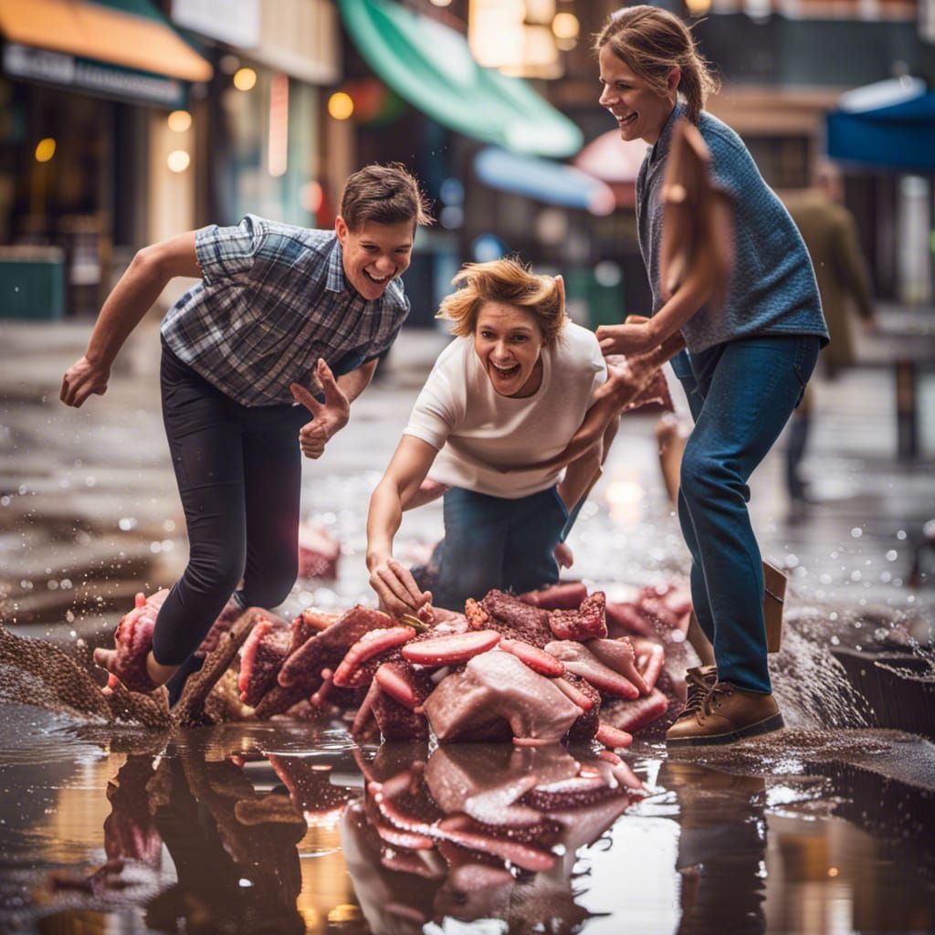 Cashiers Frolicking in a Puddle of Meat