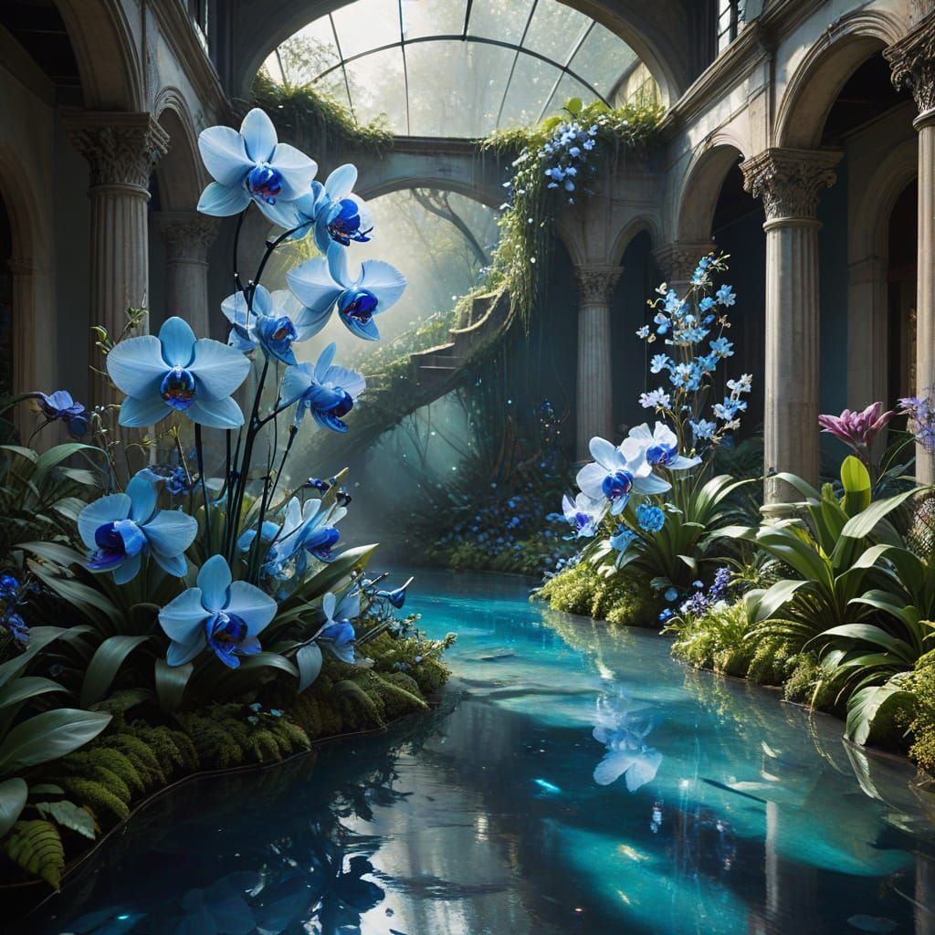 Whispers of the Cosmos: A Celestial Sky Garden in Radiant Hu...