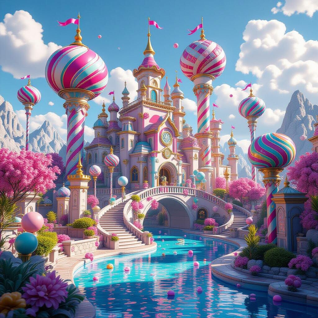 Fantastical Candy World Matte Painting