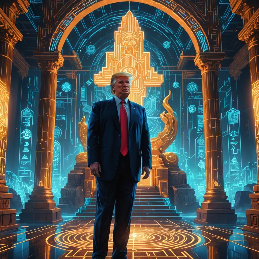 Donald Trump: Crypto God in a Neon Temple