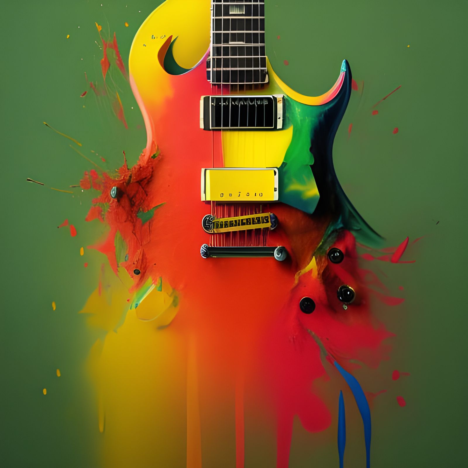 Abstract Melting Gibson Guitar
