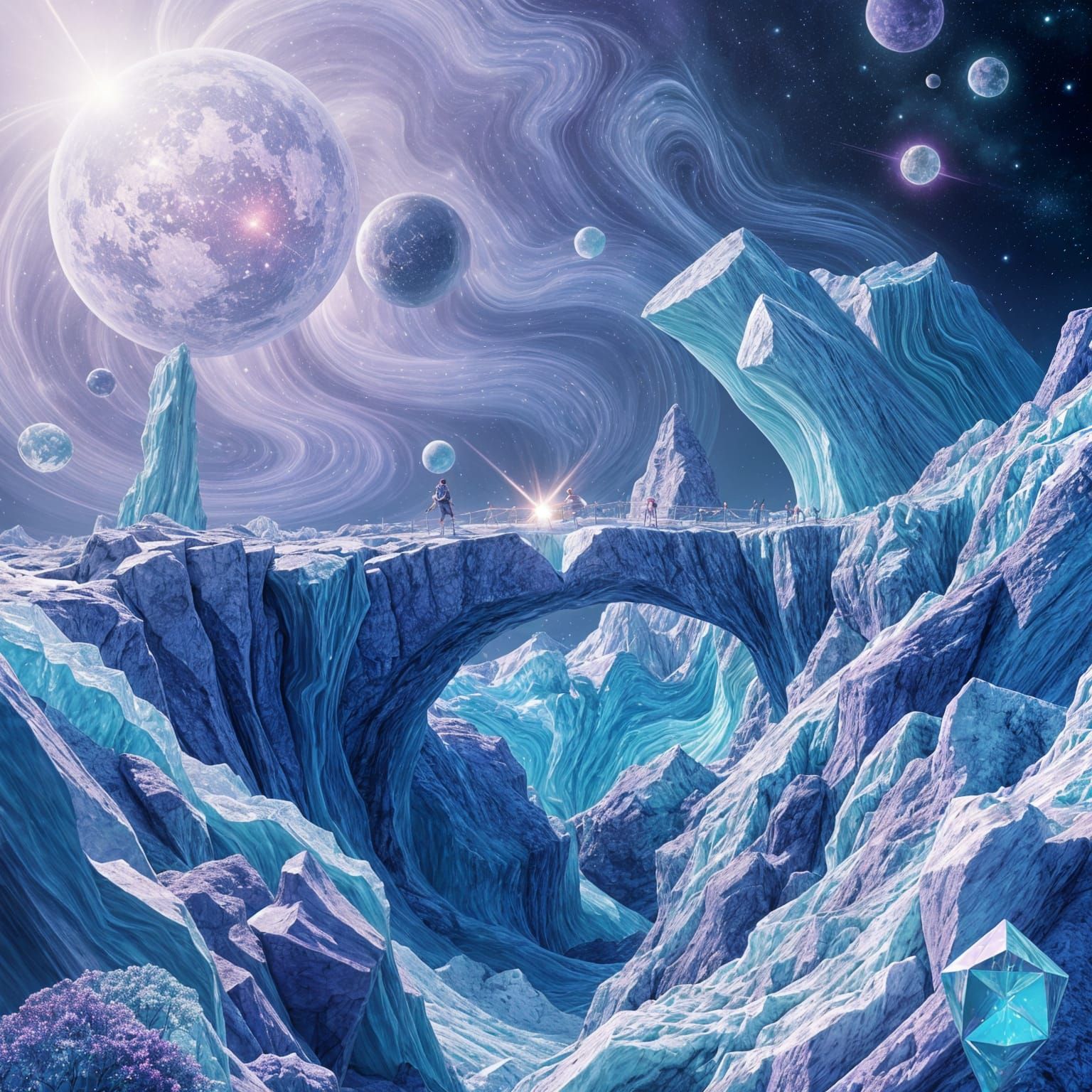 Diamond Bridge in Purple Ice Dimension