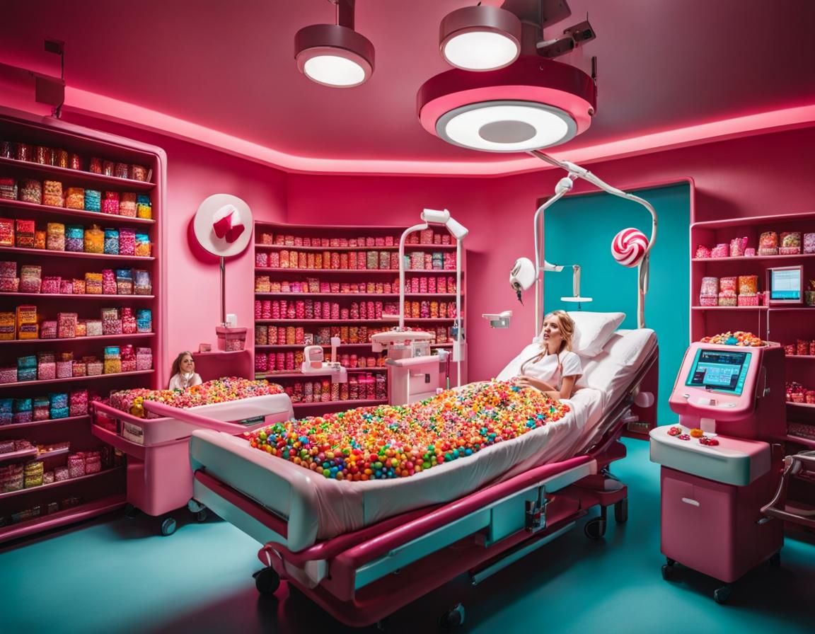 Candy Wonderland Hospital Ward: A Sweet Cinematic Scene