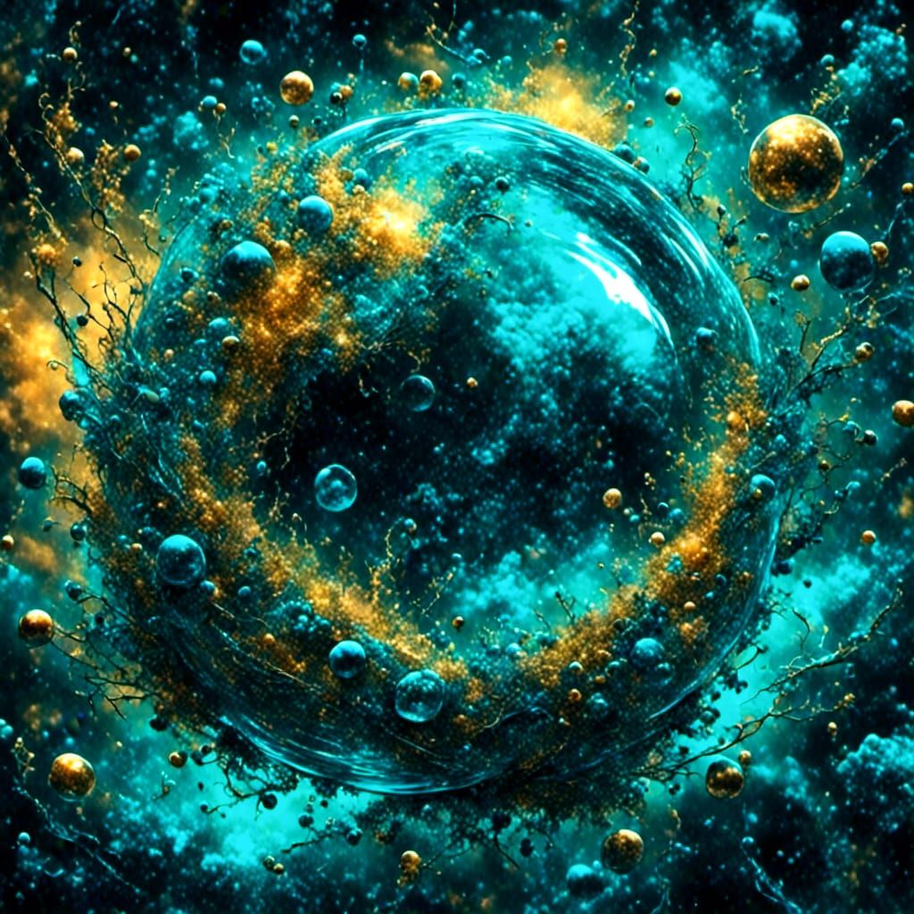 Bright Blue Planets with Benevolent Rings in Graffiti Art