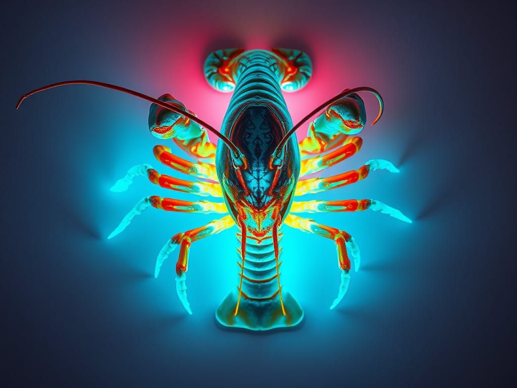 Underside Lobster in Groovy Renaissance Painting